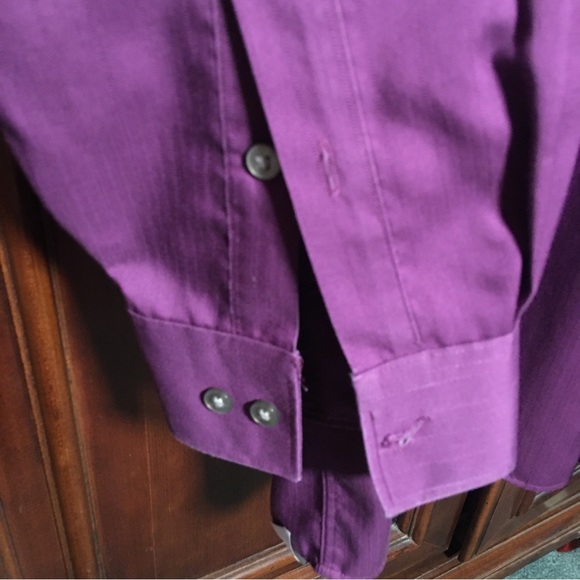 Jones New York button up Purple Shirt 100% cotton Size 17 1/2 32 - Picture 4 of 7